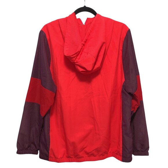 PINK Victoria's Secret Solid Neon Red Burgundy Full Zip Hooded Long Sleeve Jacke - Picture 2 of 9